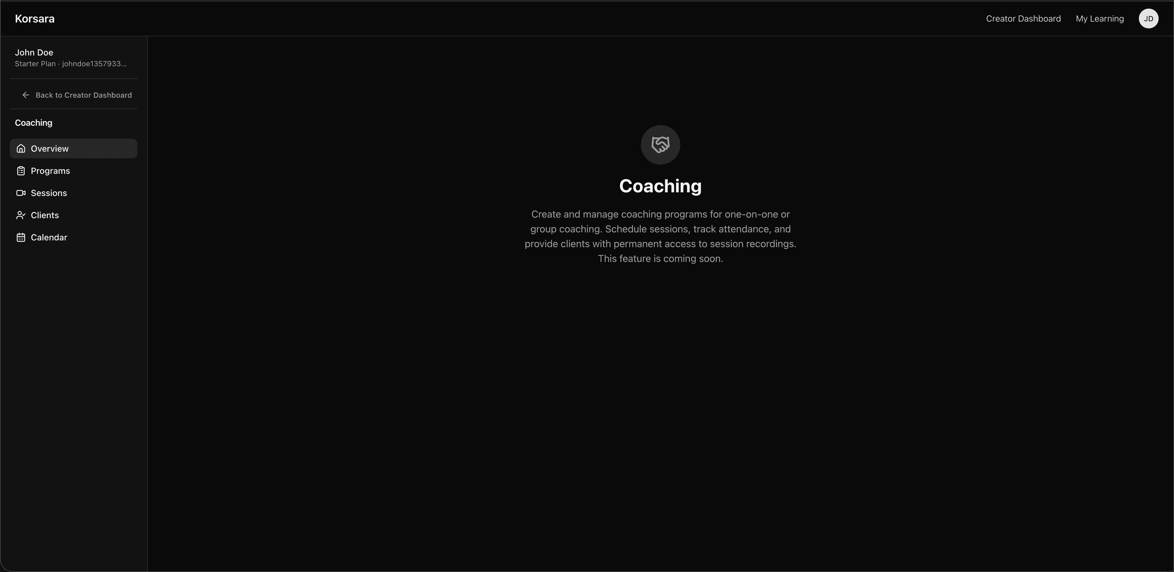 Korsara coaching programs preview