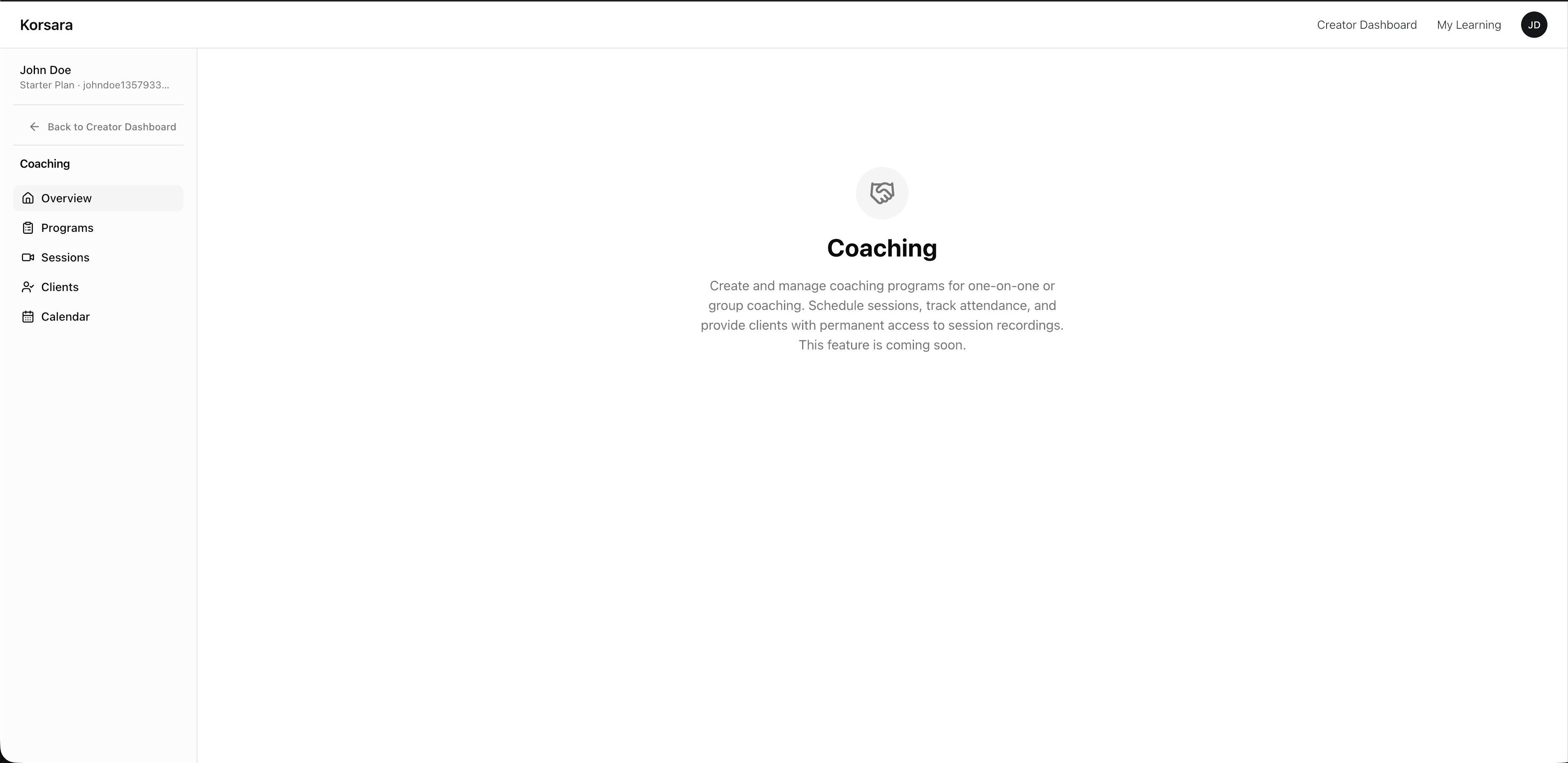 Korsara coaching programs preview