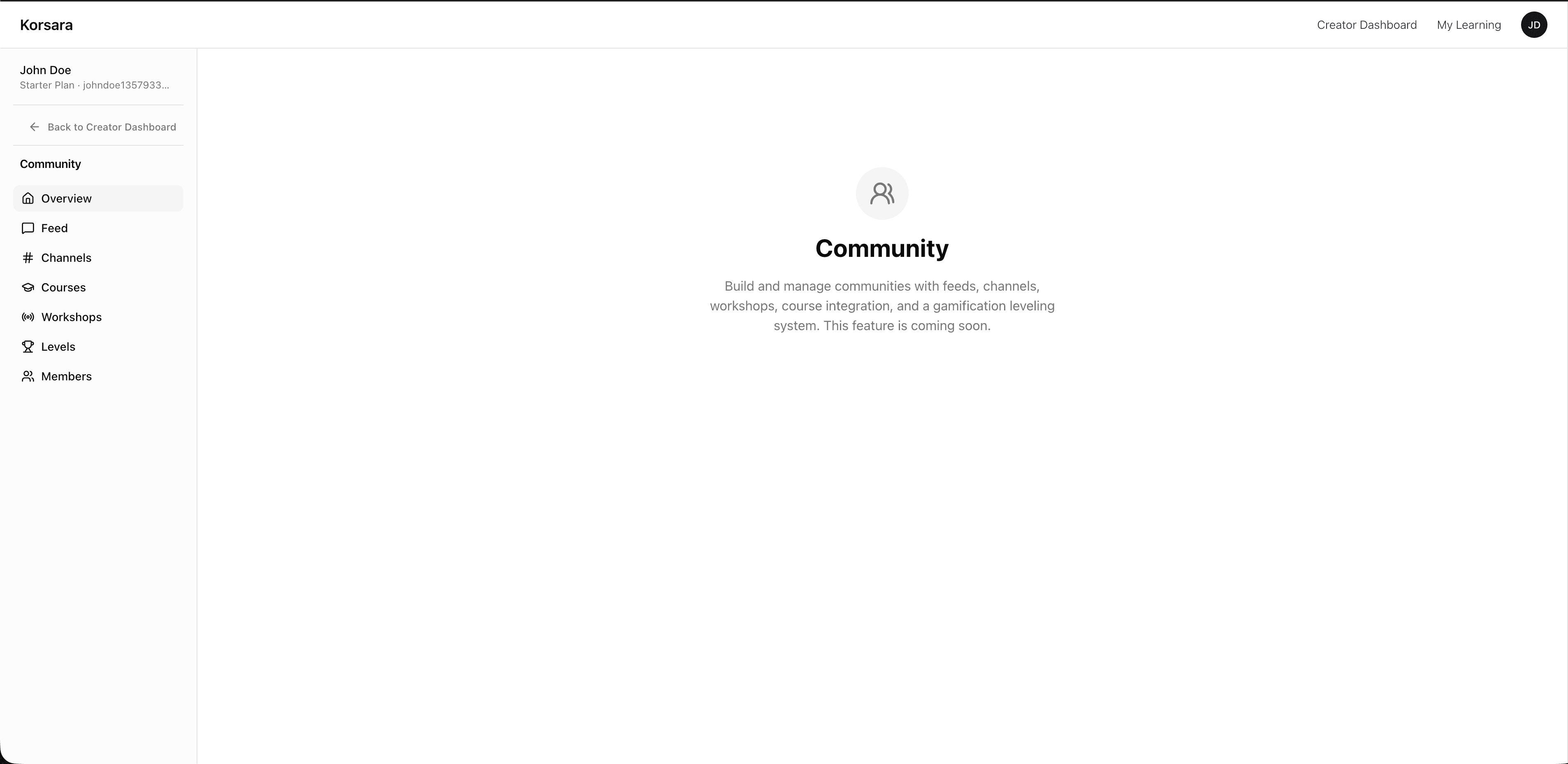 Korsara community management preview