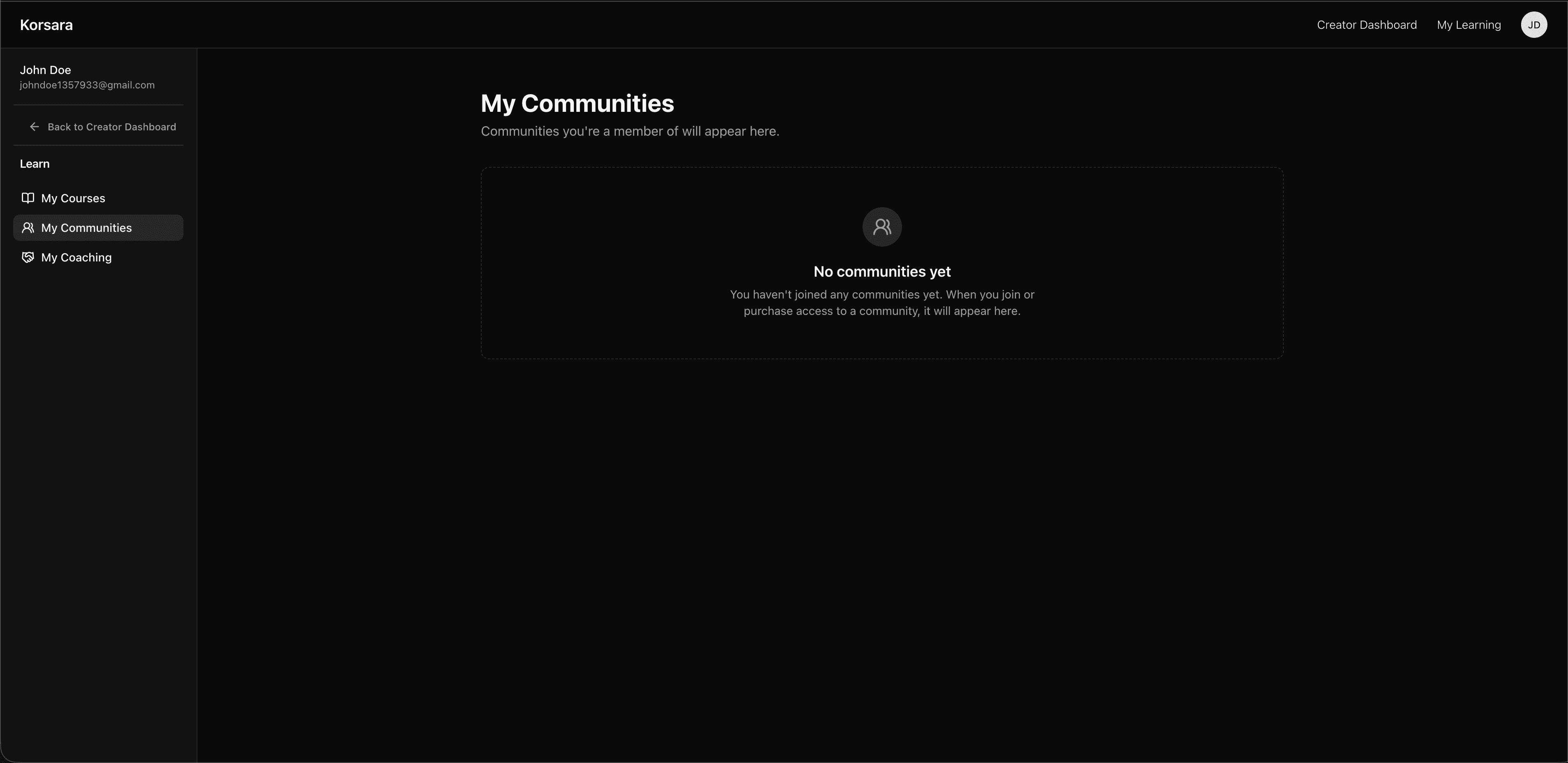 Korsara learn portal community preview